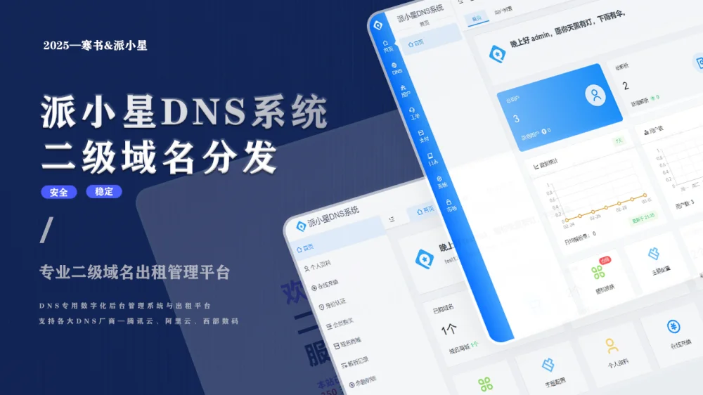 2025派小星DNS二级域名分发公测免费版-啾啾源码网