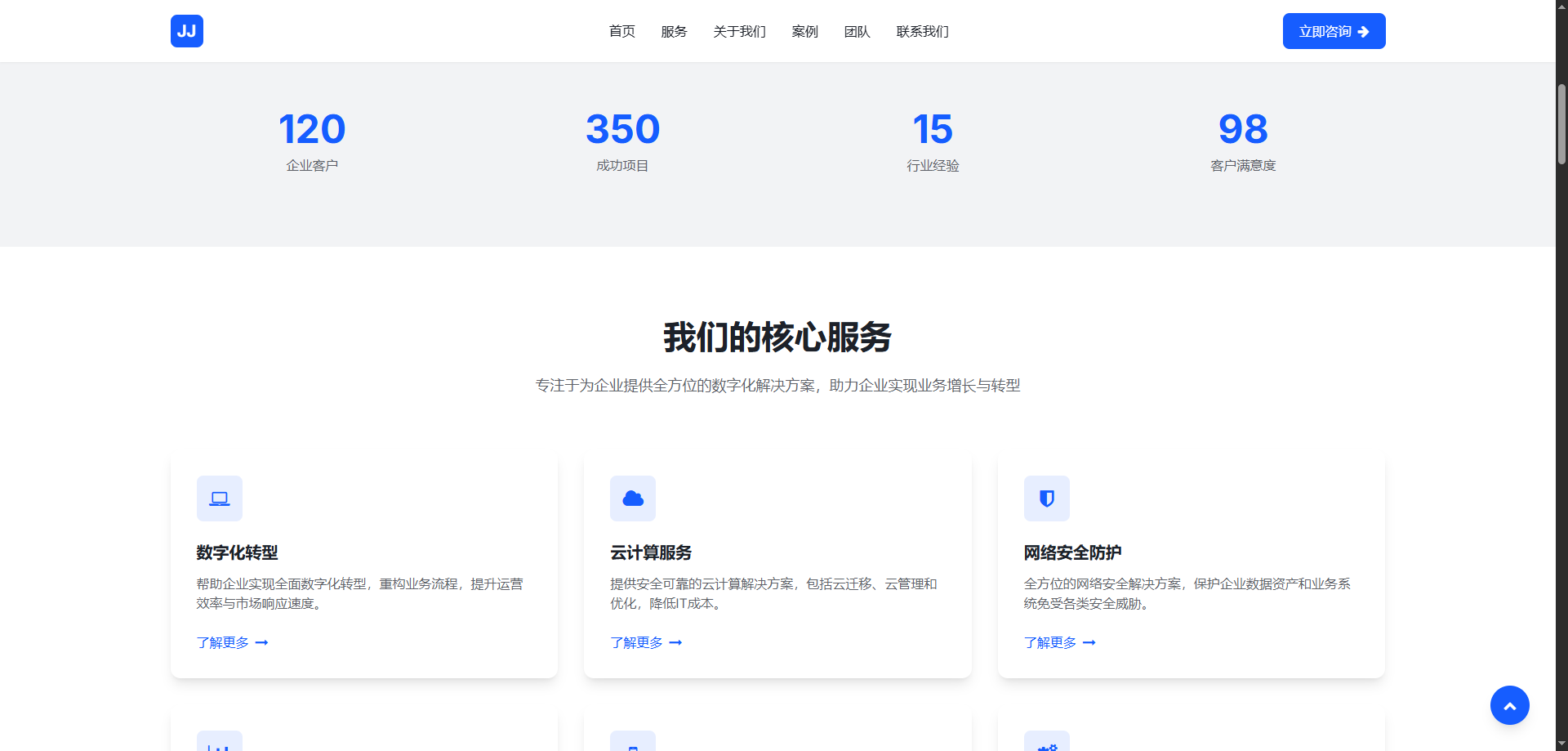 图片[2]-【原创程序】简约蓝色企业单页官网-啾啾源码网