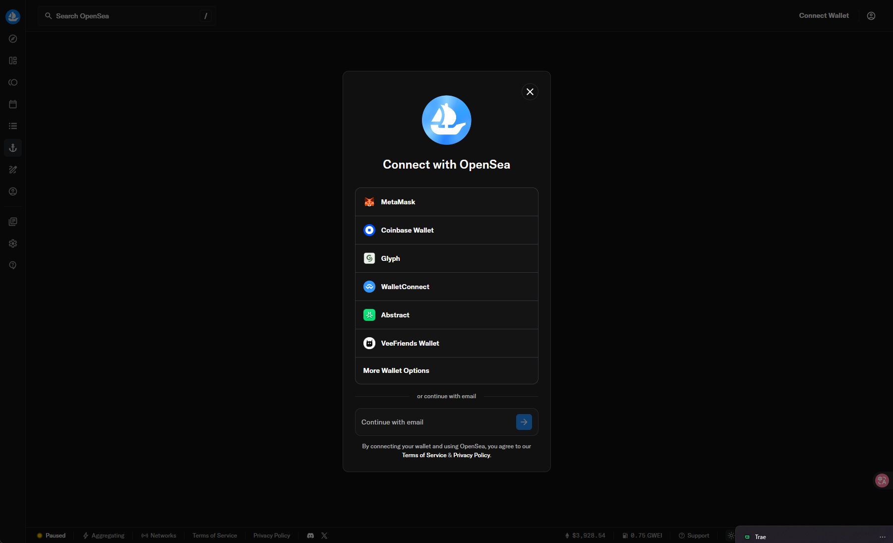 OpenSea Rewards Page