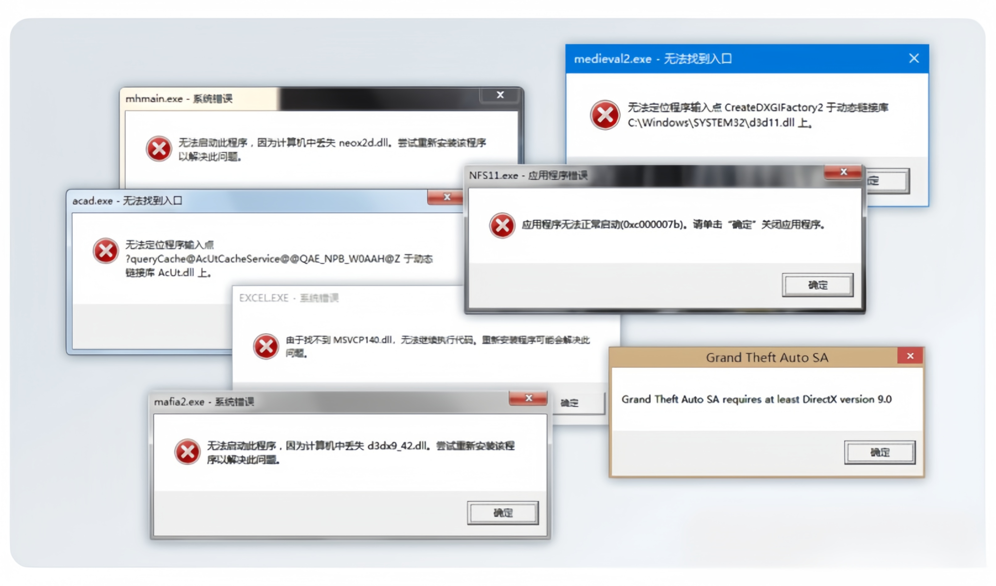 Windows系统”系统缺少xxxxx.dll文件“解决教程-幻影云资源网